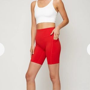 FOURLAPS Women's Plyo Workout Running Short in‎ Crimson NWT Medium
